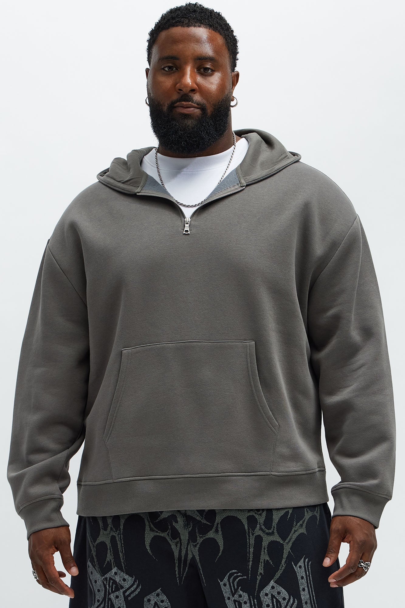 Tyson Quarter Zip Hoodie - Charcoal