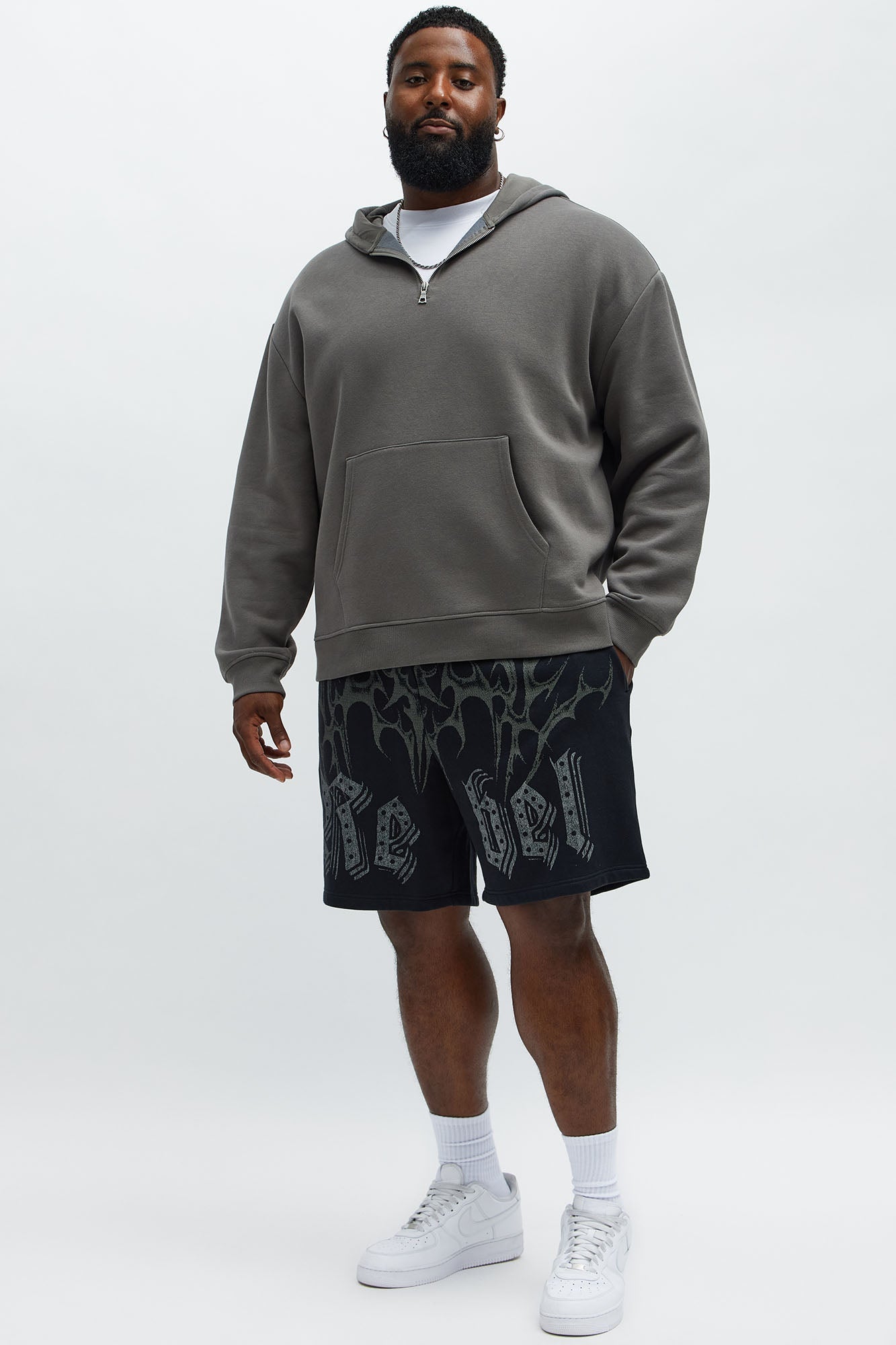 Tyson Quarter Zip Hoodie - Charcoal