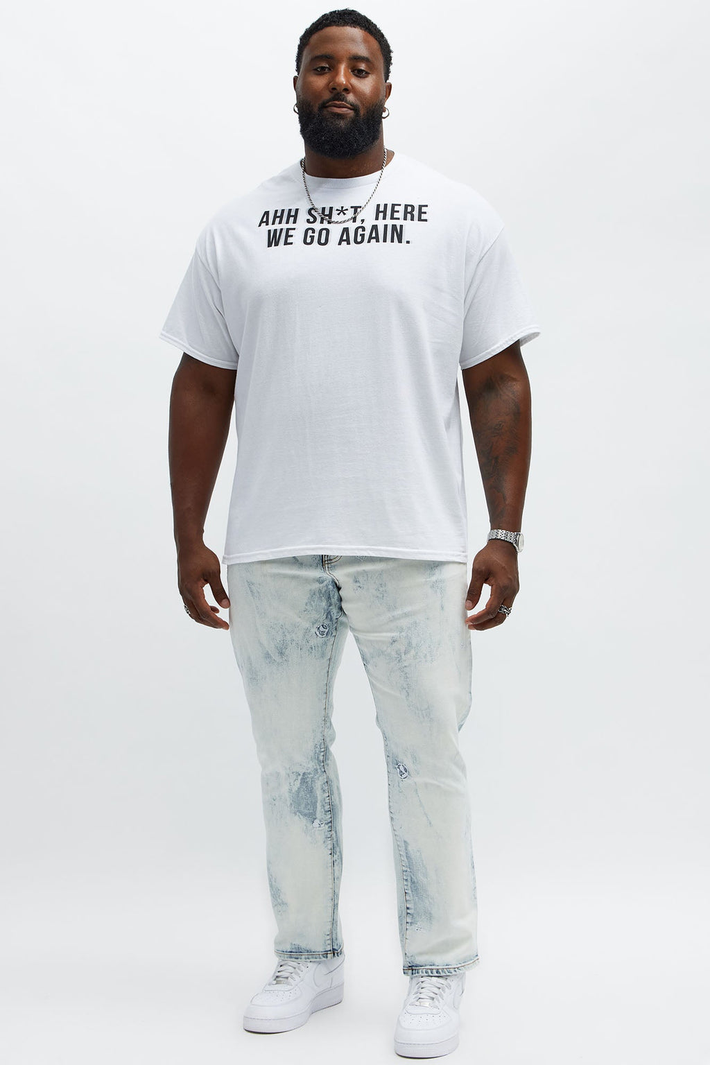 Skinny Fade Embroidered Bleached Jeans - Light Wash