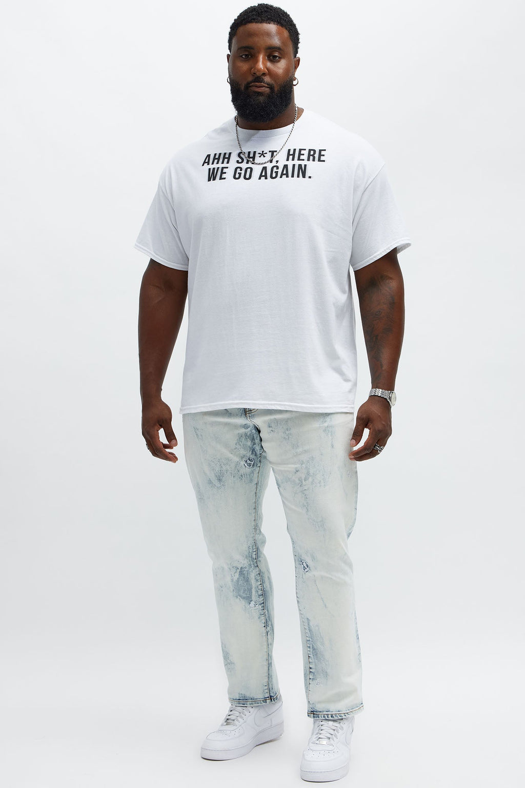 Ahh Sh*t Here We Go Again Short Sleeve Tee - White