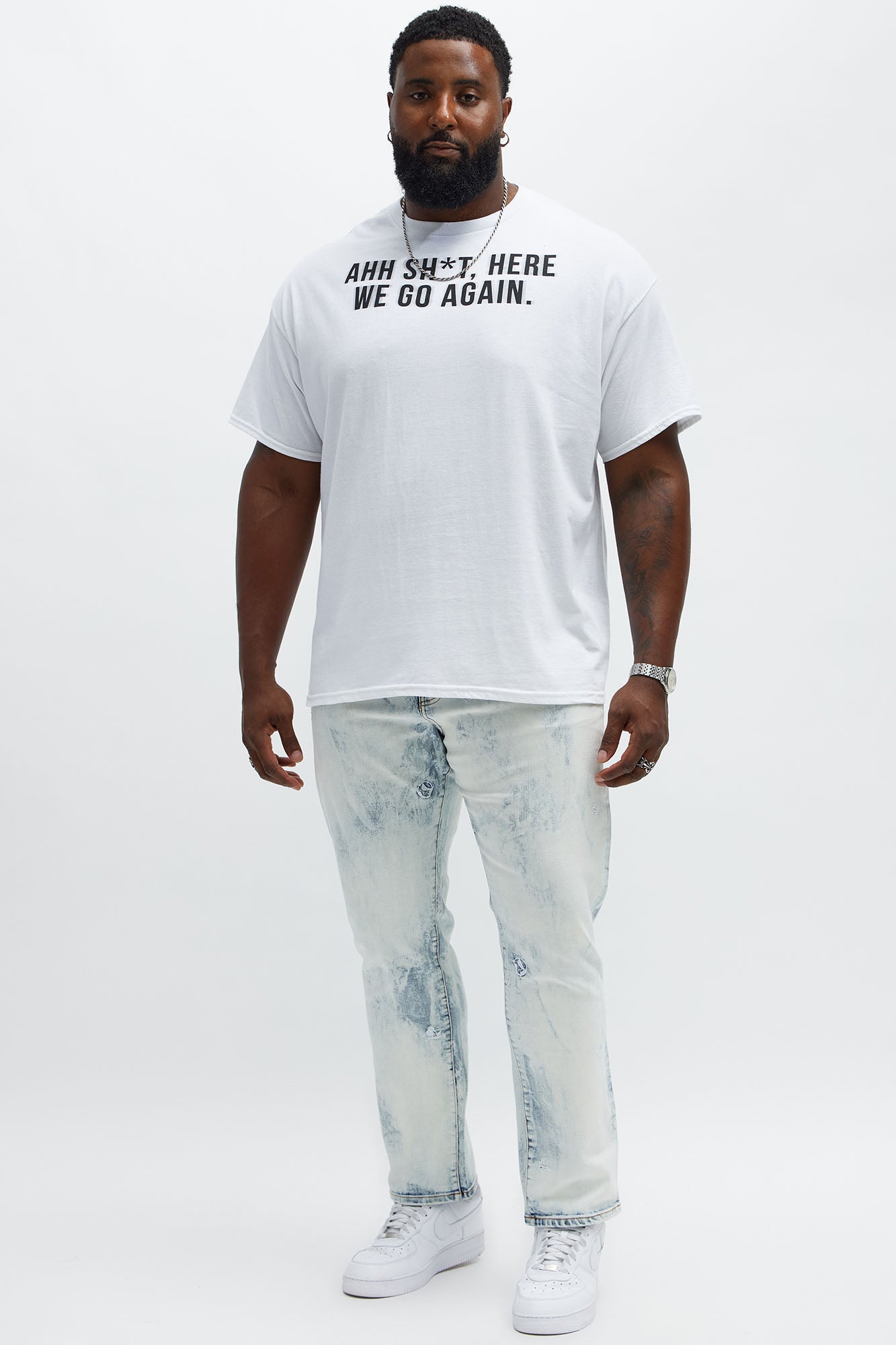 Ahh Sh*t Here We Go Again Short Sleeve Tee - White