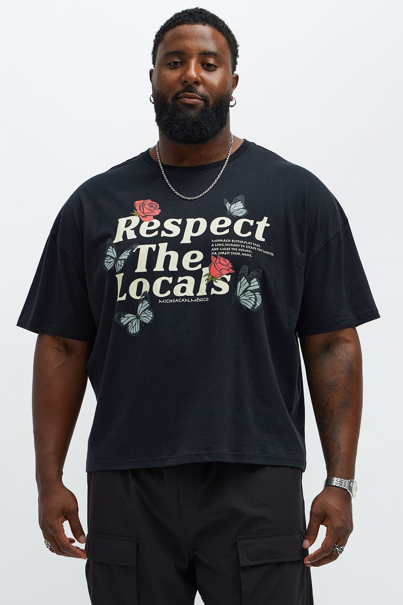Respect The Locals Oversized Short Sleeve Tee - Black