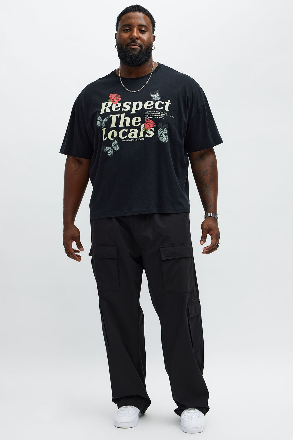 Respect The Locals Oversized Short Sleeve Tee - Black