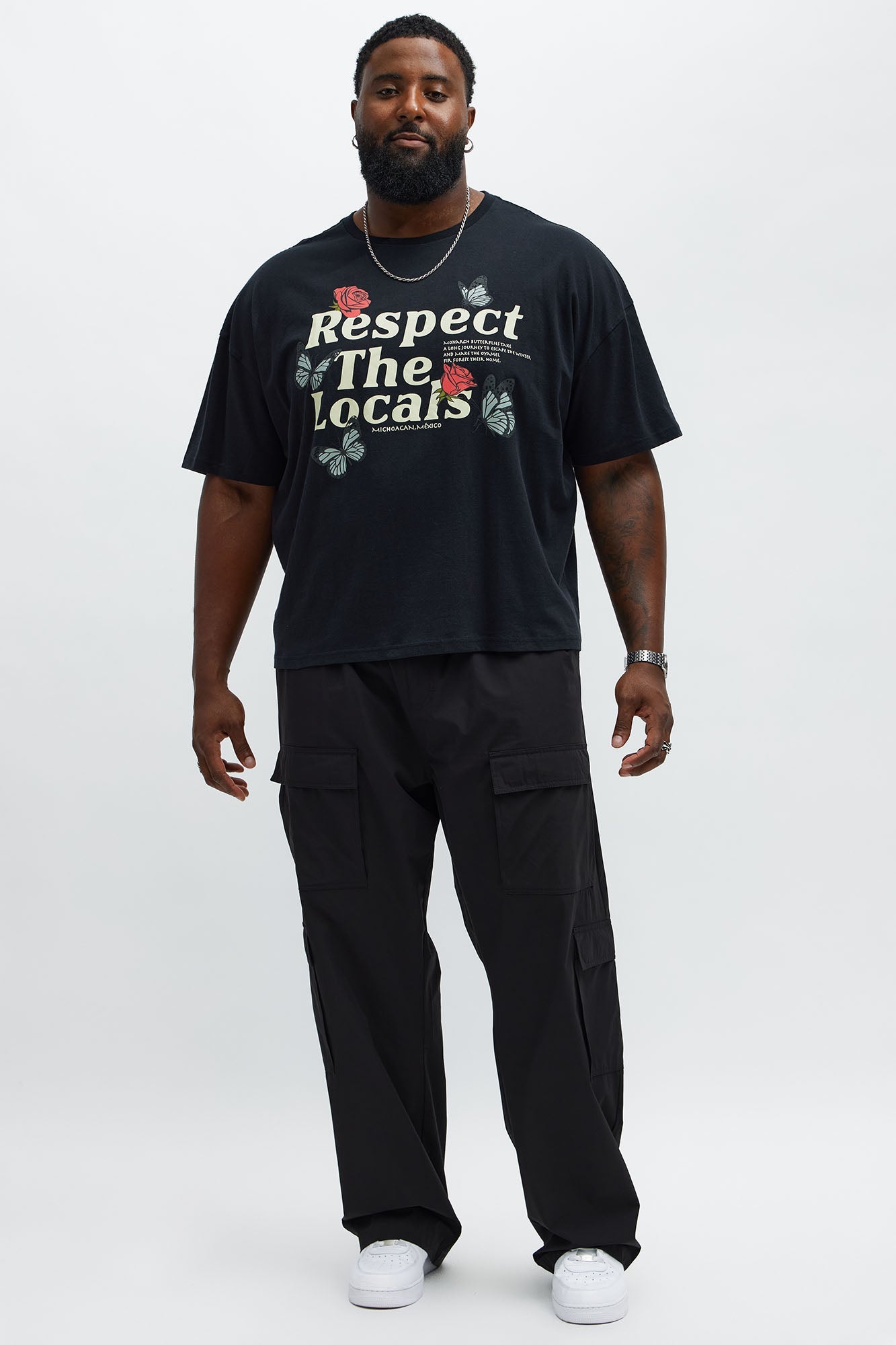 Respect The Locals Oversized Short Sleeve Tee - Black