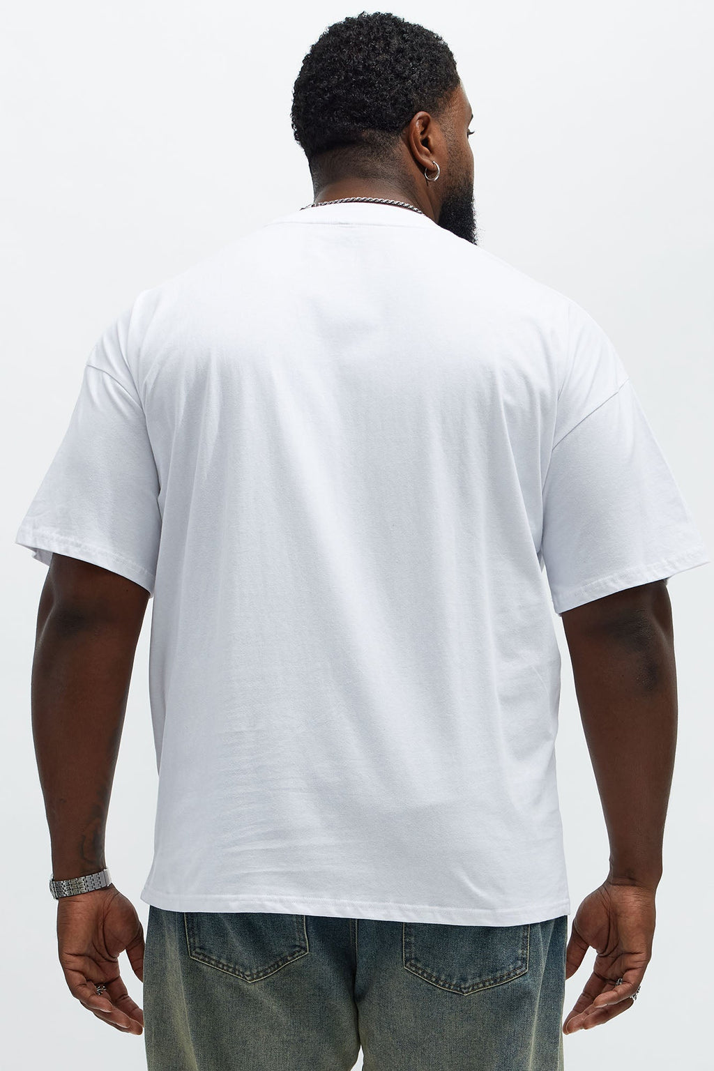 He Walks With Us Oversized Short Sleeve Tee - White