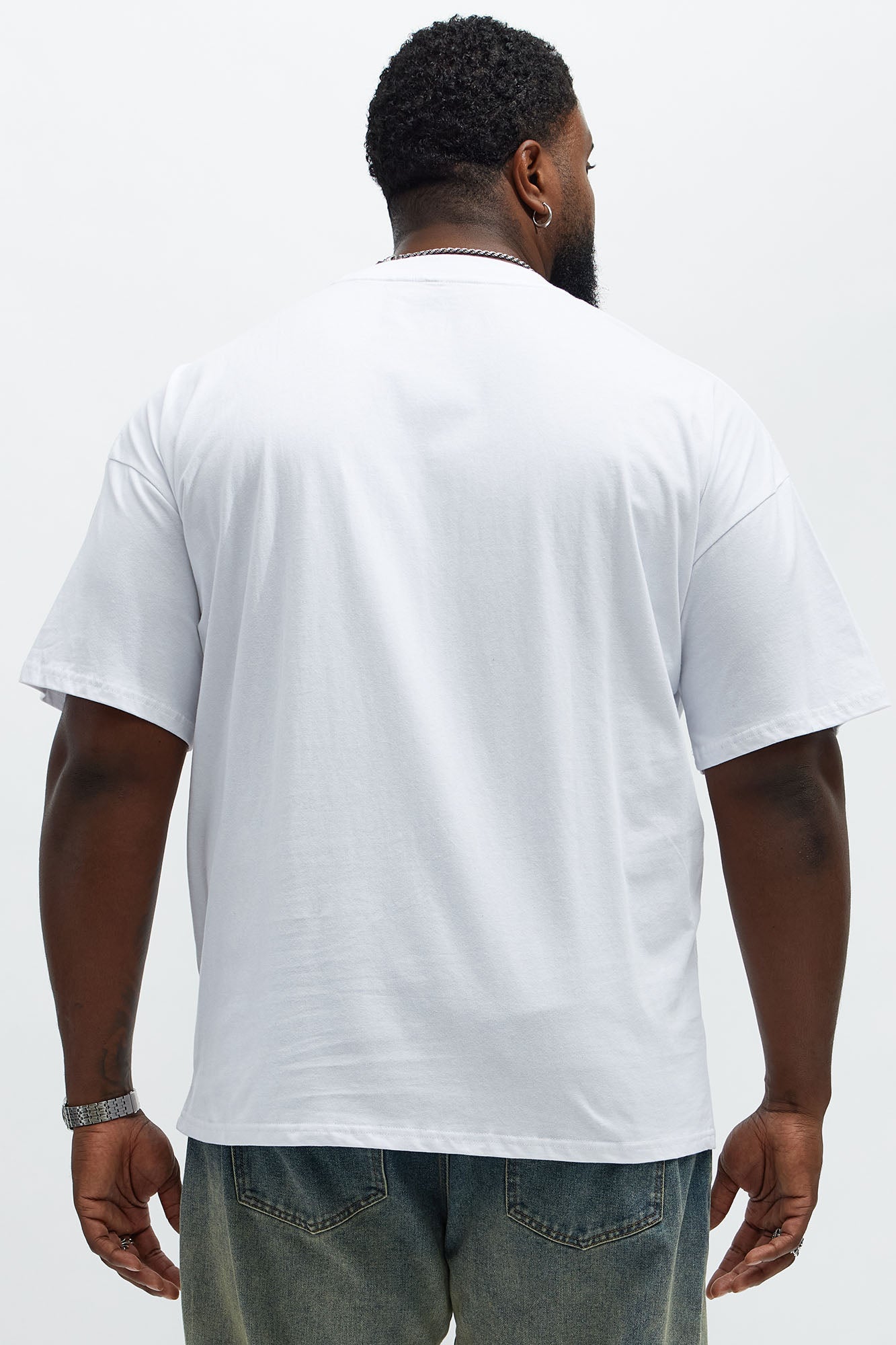 He Walks With Us Oversized Short Sleeve Tee - White
