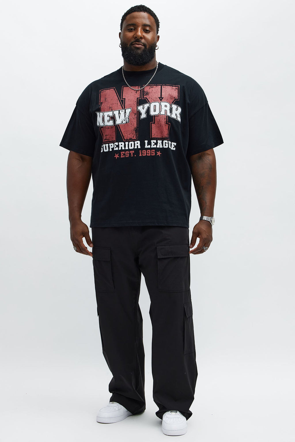 NYC Superior League Est 1995 Oversized Short Sleeve Tee - Black