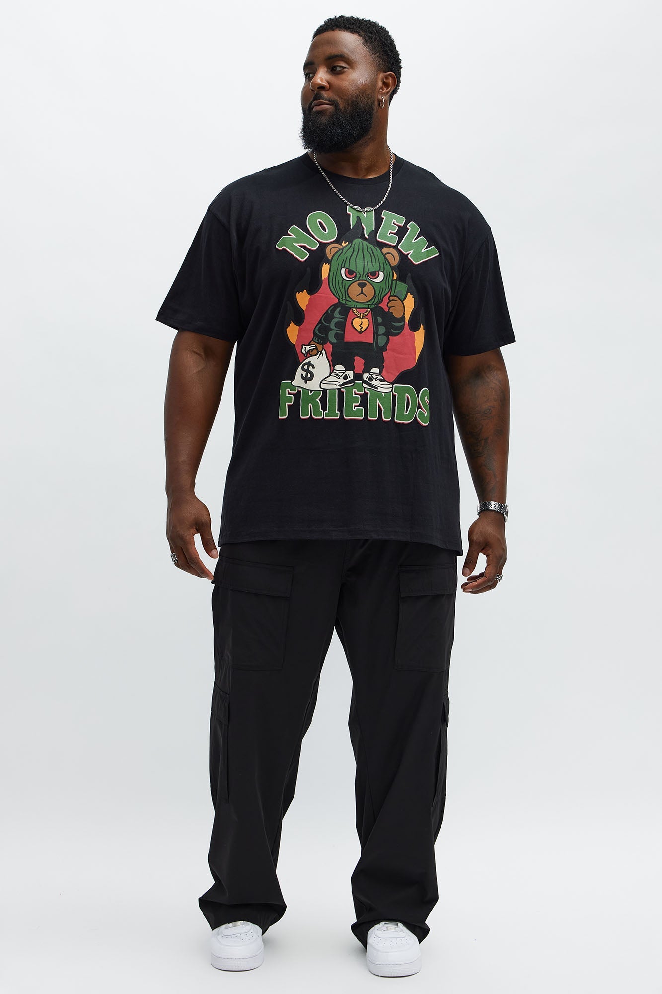 No New Friends Just New Money Short Sleeve Tee - Black