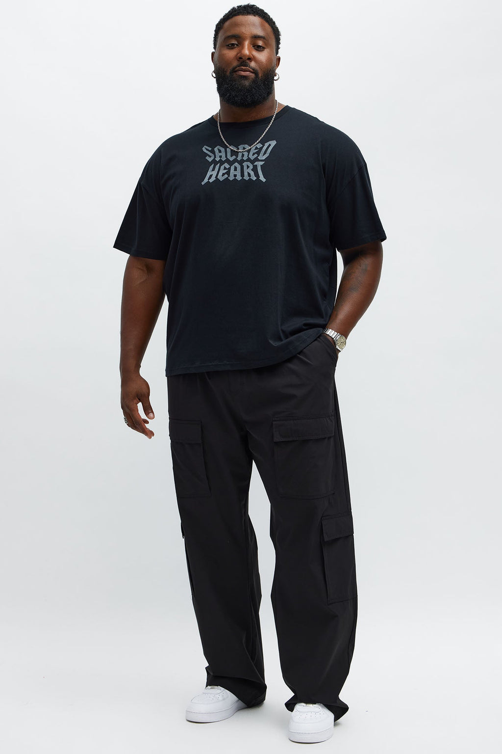 Sacred Heart Oversized Short Sleeve Tee - Black