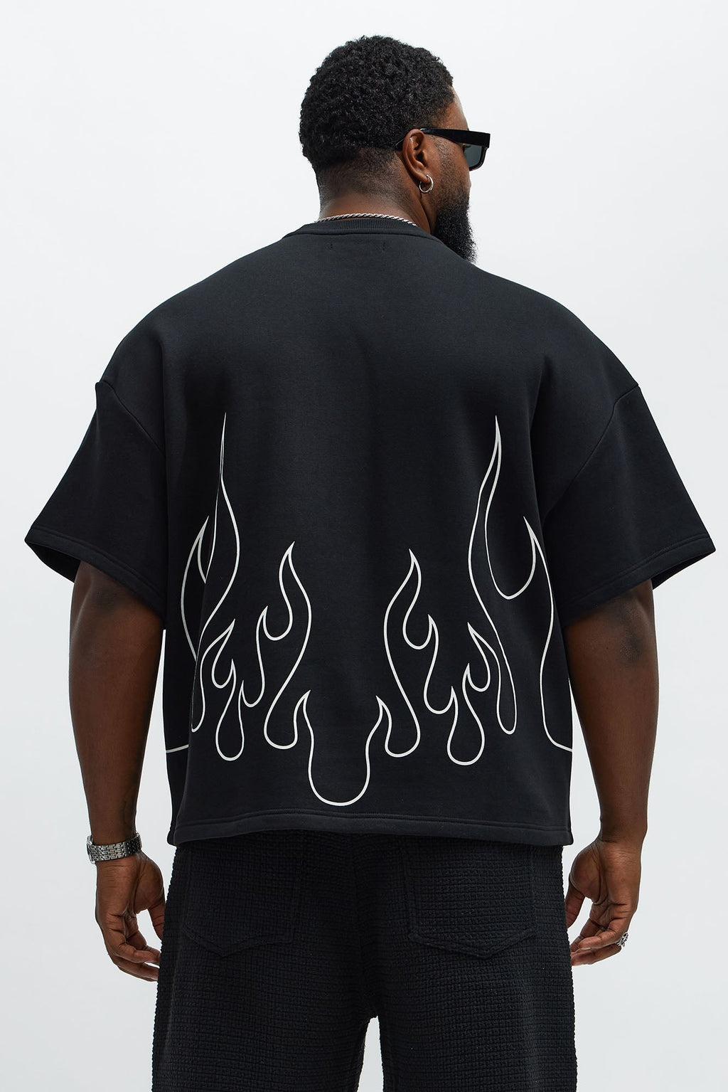 Tyson Oversized Chase Flame Short Sleeve Tee - Black/combo