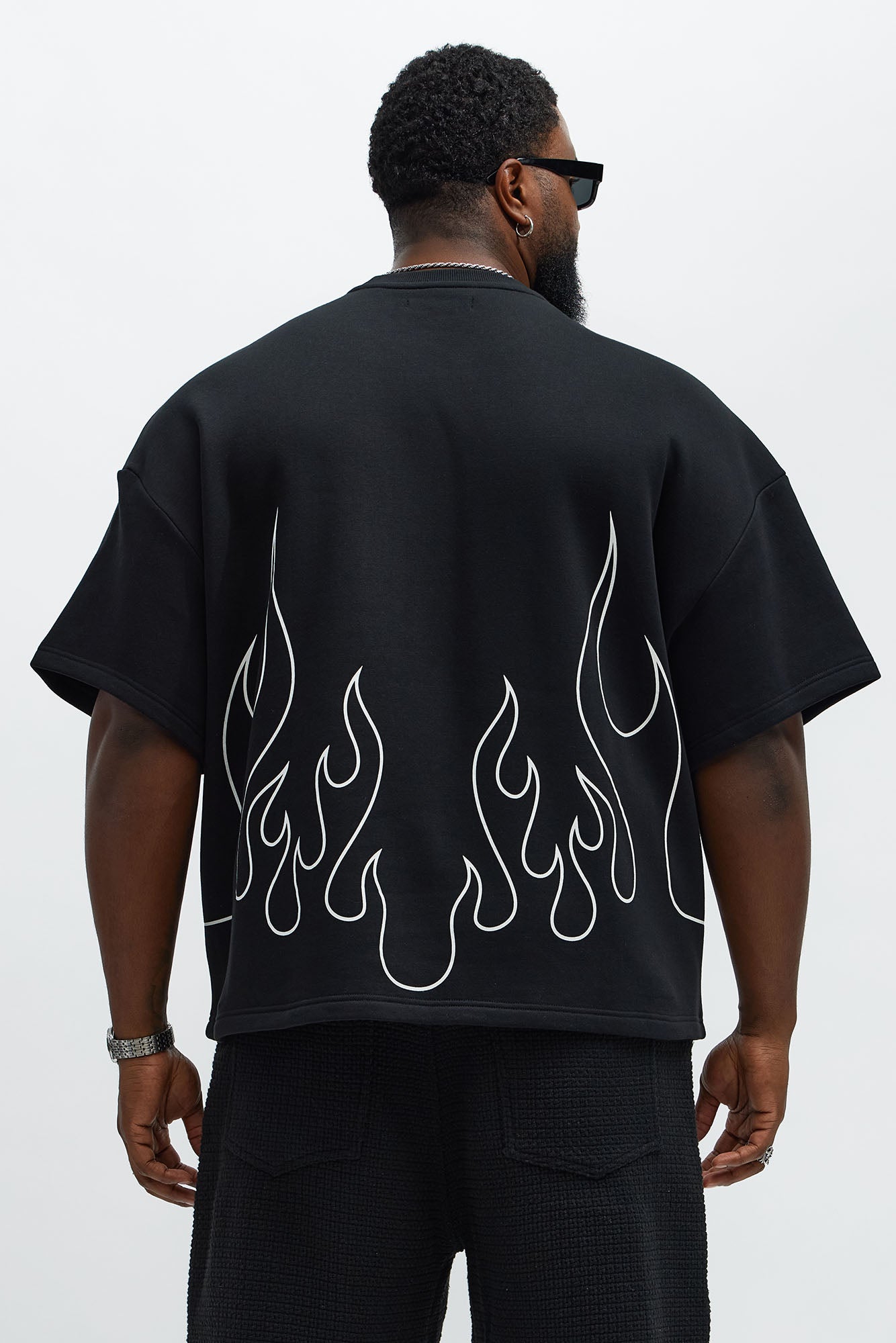 Tyson Oversized Chase Flame Short Sleeve Tee - Black/combo