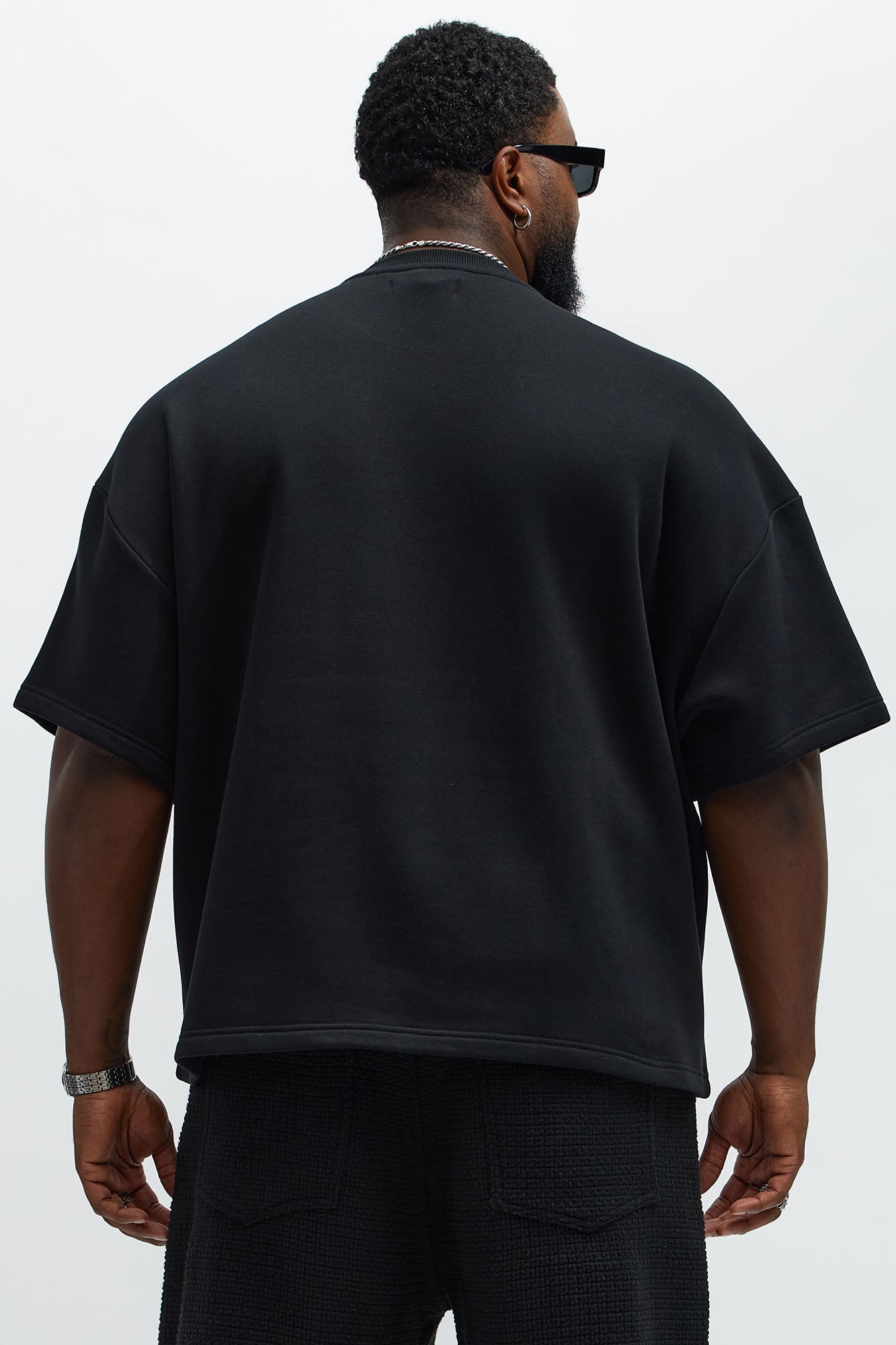 Tyson Oversized Crusader Printed Short Sleeve Tee - Black