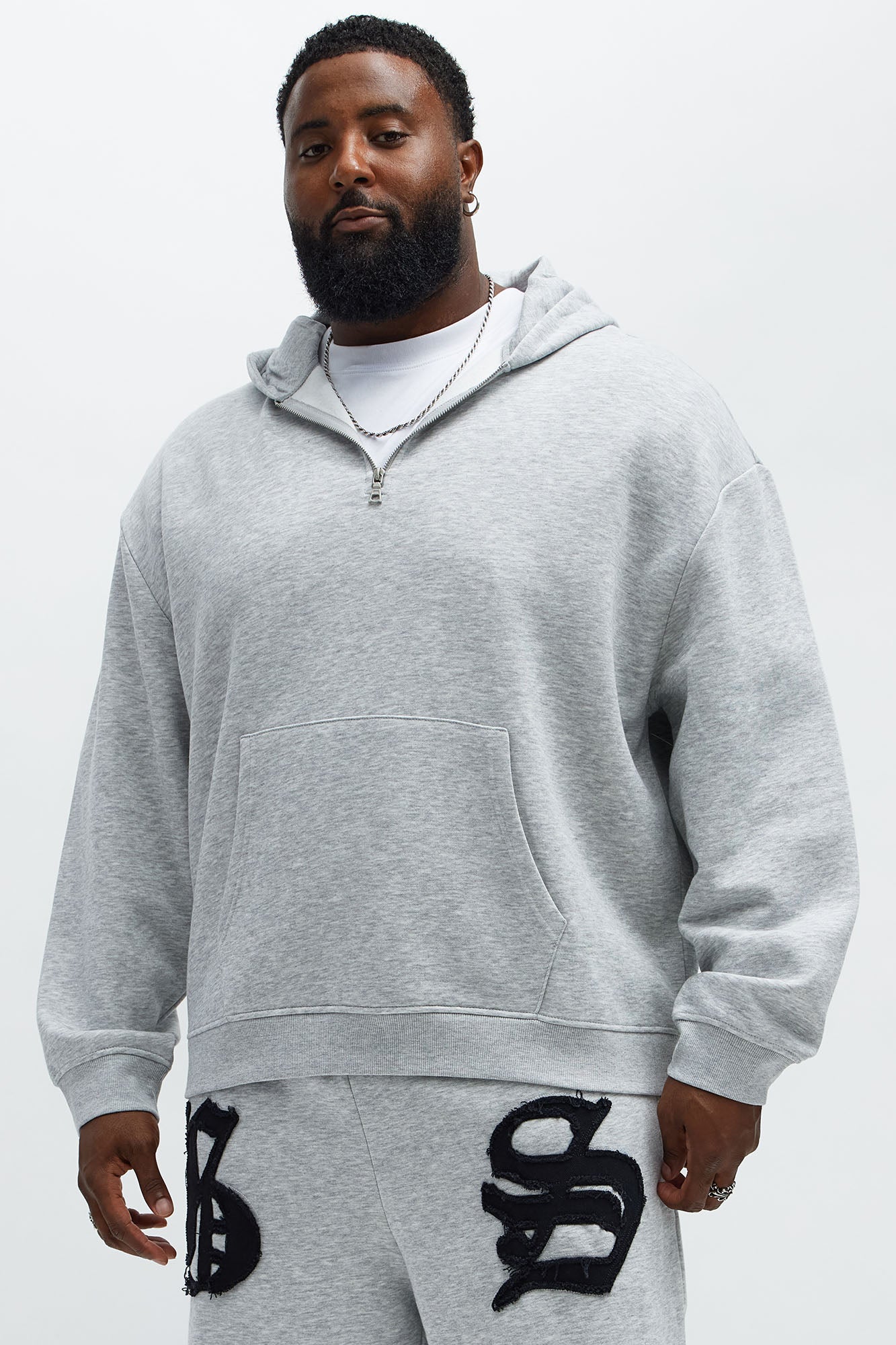Tyson Quarter Zip Hoodie - Heather Grey