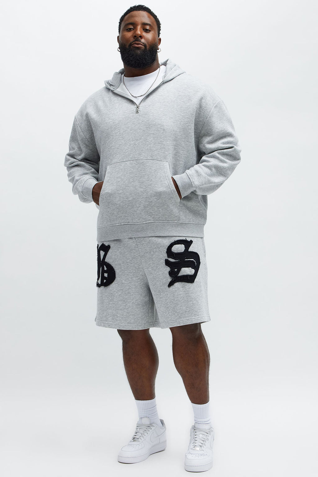 Tyson Quarter Zip Hoodie - Heather Grey