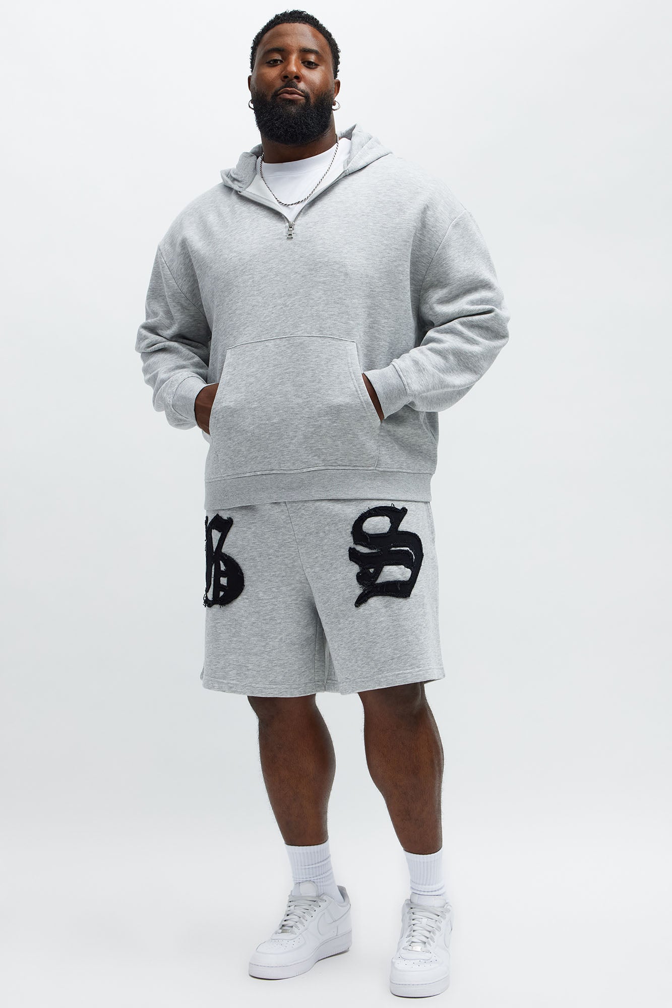 Tyson Quarter Zip Hoodie - Heather Grey