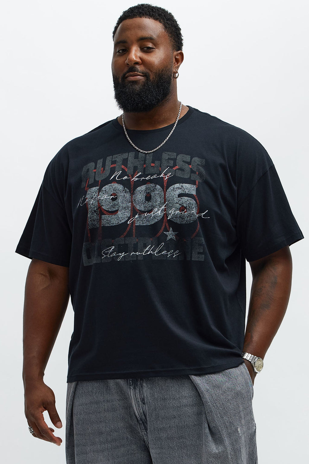 Ruthless Discipline Oversized Short Sleeve Tee - Black
