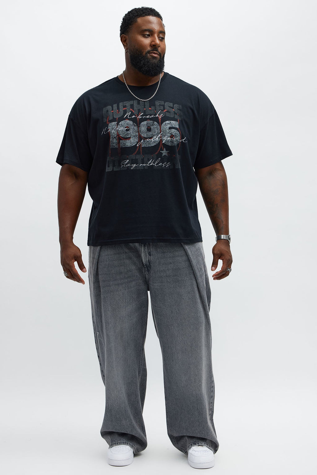 Ruthless Discipline Oversized Short Sleeve Tee - Black