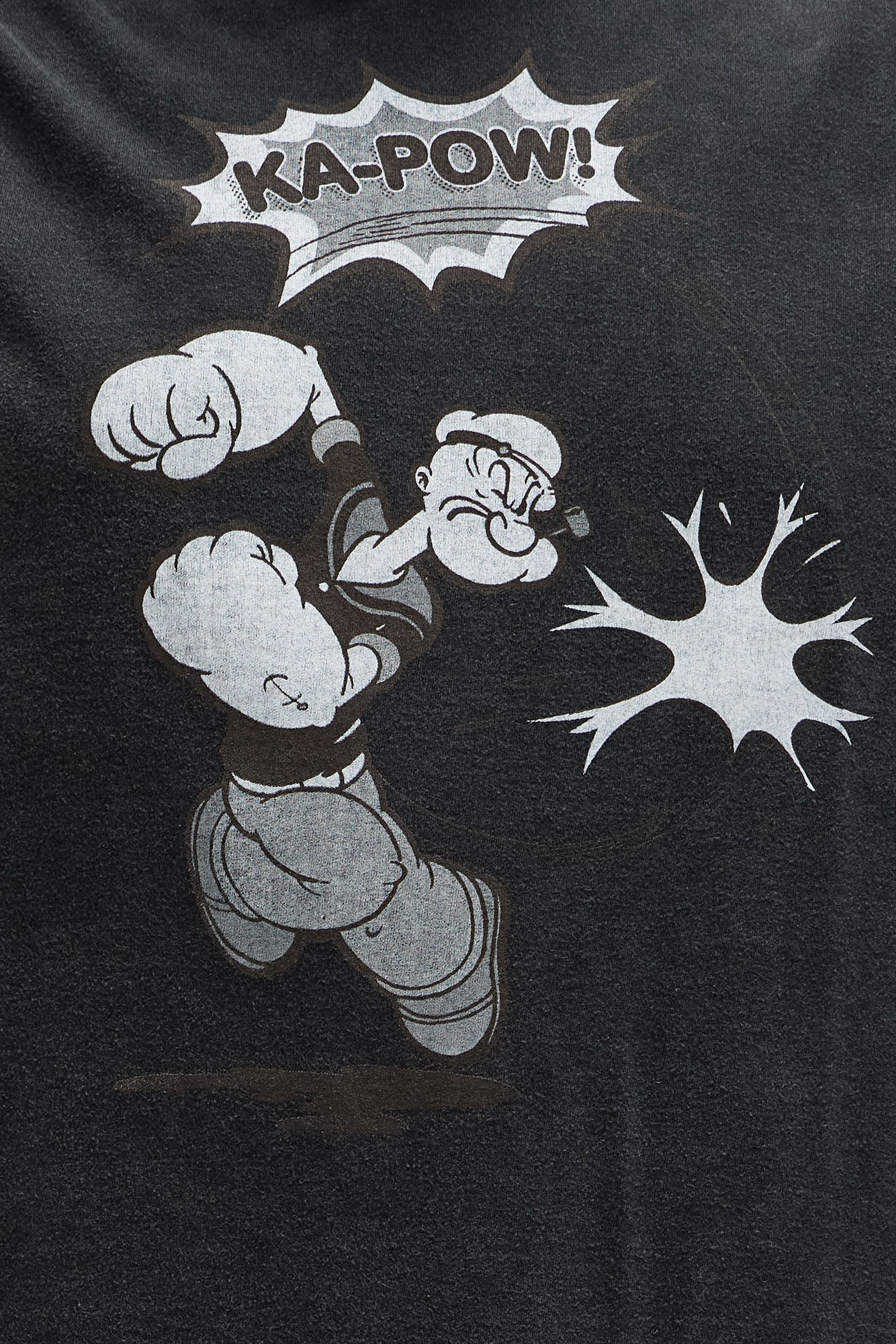 Popeye The Knock-Out Man Short Sleeve Tee - Black Wash