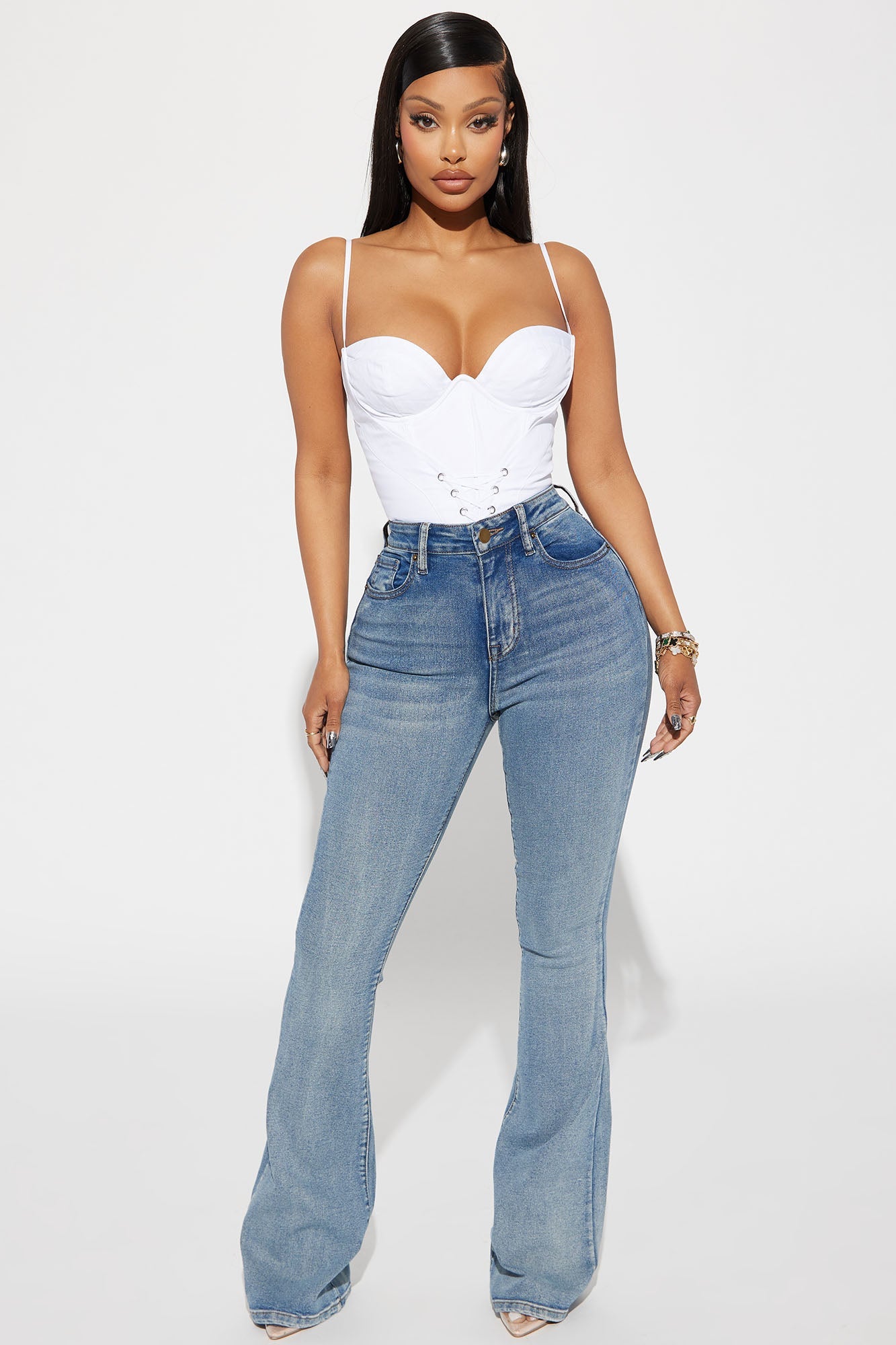 Gemma Sculpting Stretch Flare Jeans - Vintage Wash