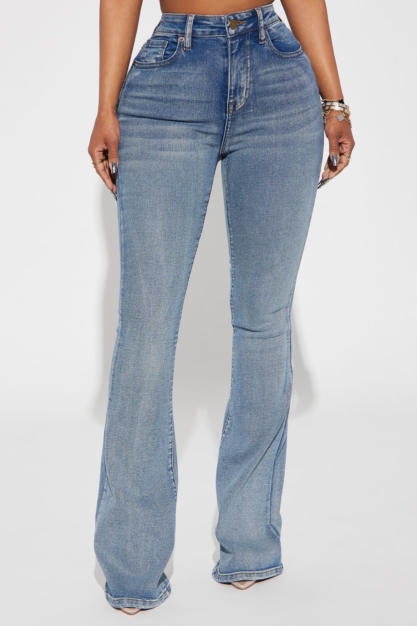 Gemma Sculpting Stretch Flare Jeans - Vintage Wash