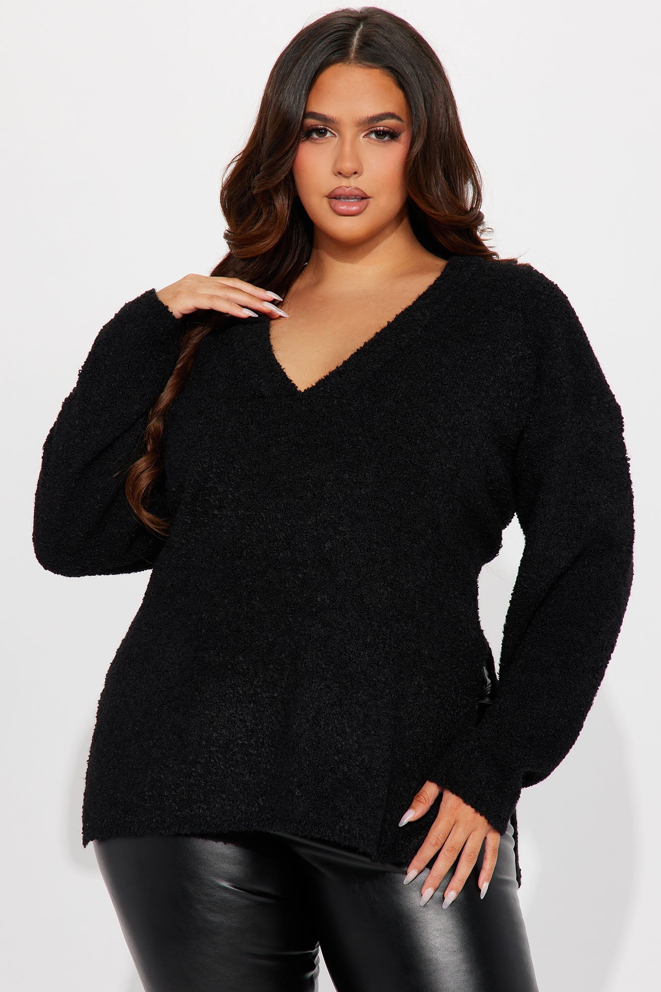 Get Your Knit Together Oversized Sweater - Black