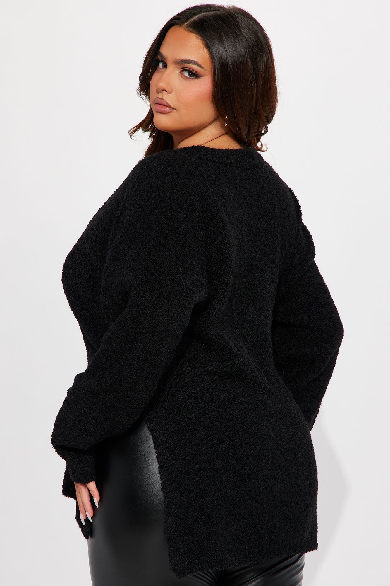 Get Your Knit Together Oversized Sweater - Black