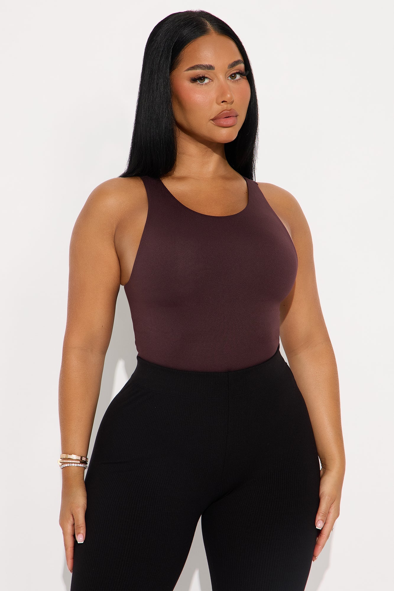 Aimee Double Lined Bodysuit - Chocolate