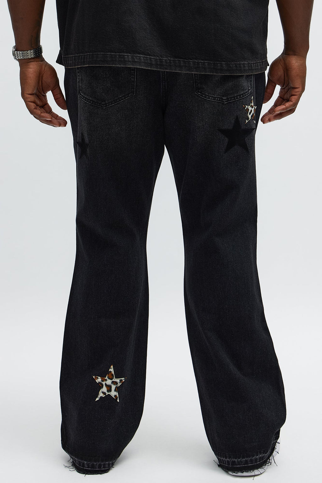 Stacked Slim Flare I'm More Than Stars Jeans - Black Wash