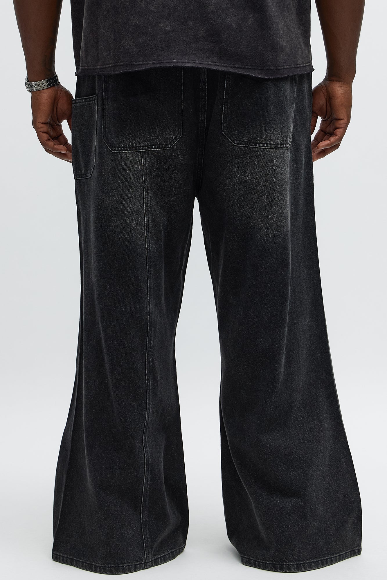 Baggy Crossover Come Again Jeans - Black Wash