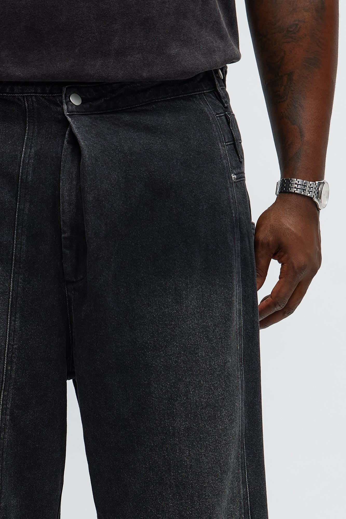 Baggy Crossover Come Again Jeans - Black Wash