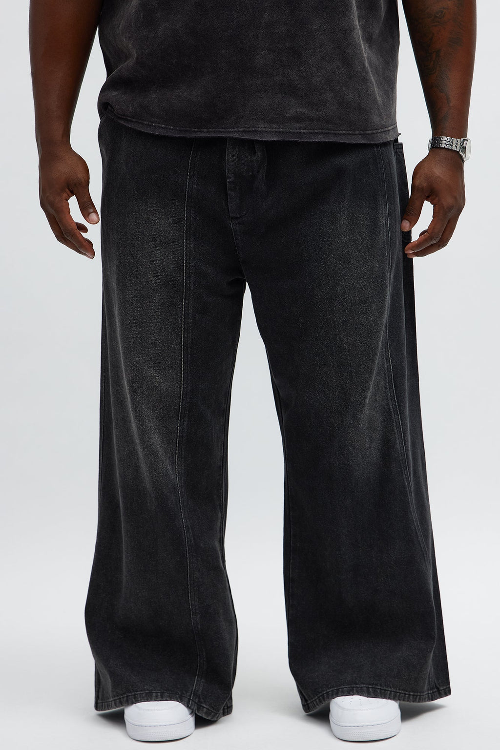 Baggy Crossover Come Again Jeans - Black Wash