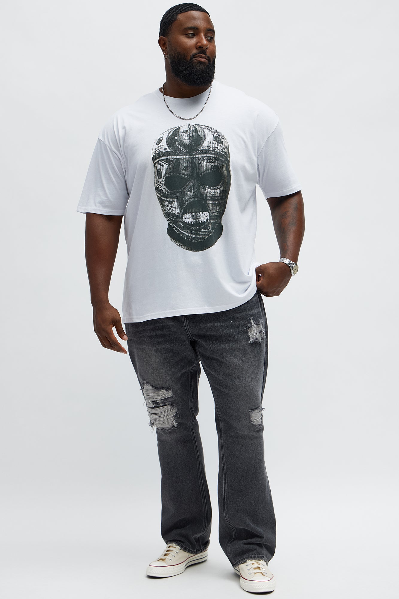 Stacked Slim Flare Looking Through Me Ripped Jeans - Black Wash
