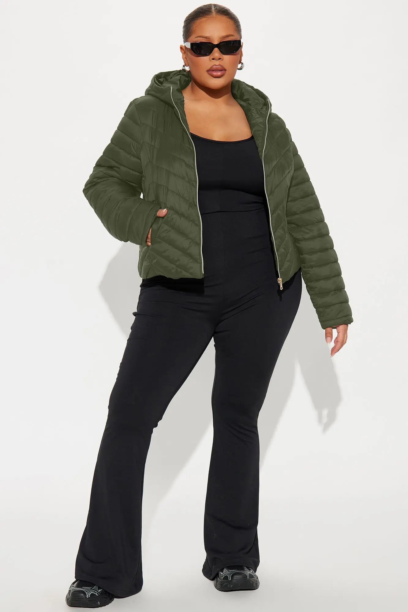 Cold Times Puffer Jacket - Olive 