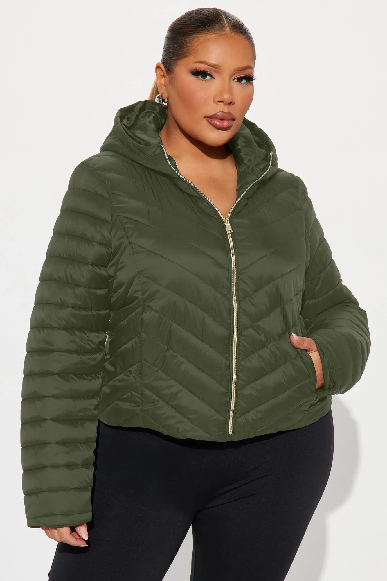 Cold Times Puffer Jacket - Olive 