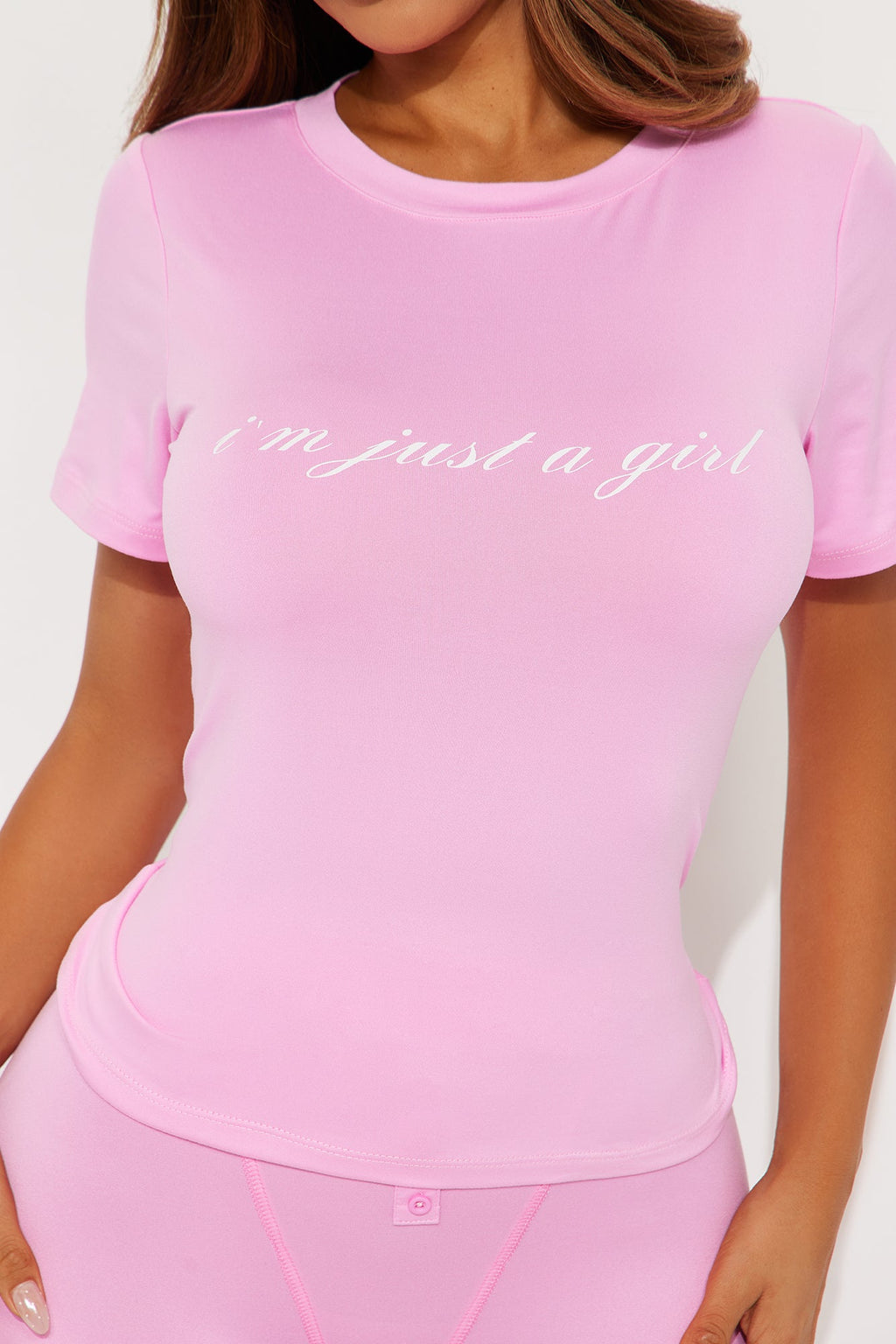 Just A Girl PJ Boxer Short Set - Pink