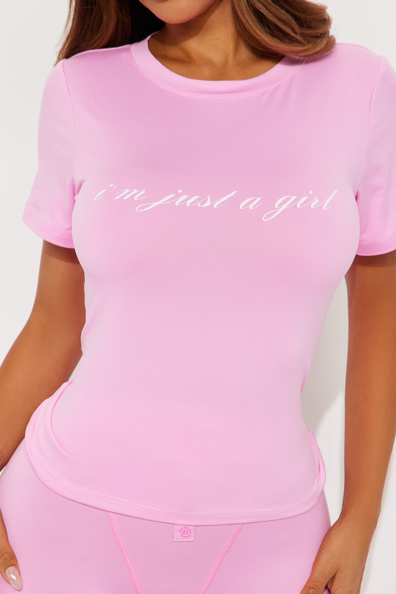 Just A Girl PJ Boxer Short Set - Pink