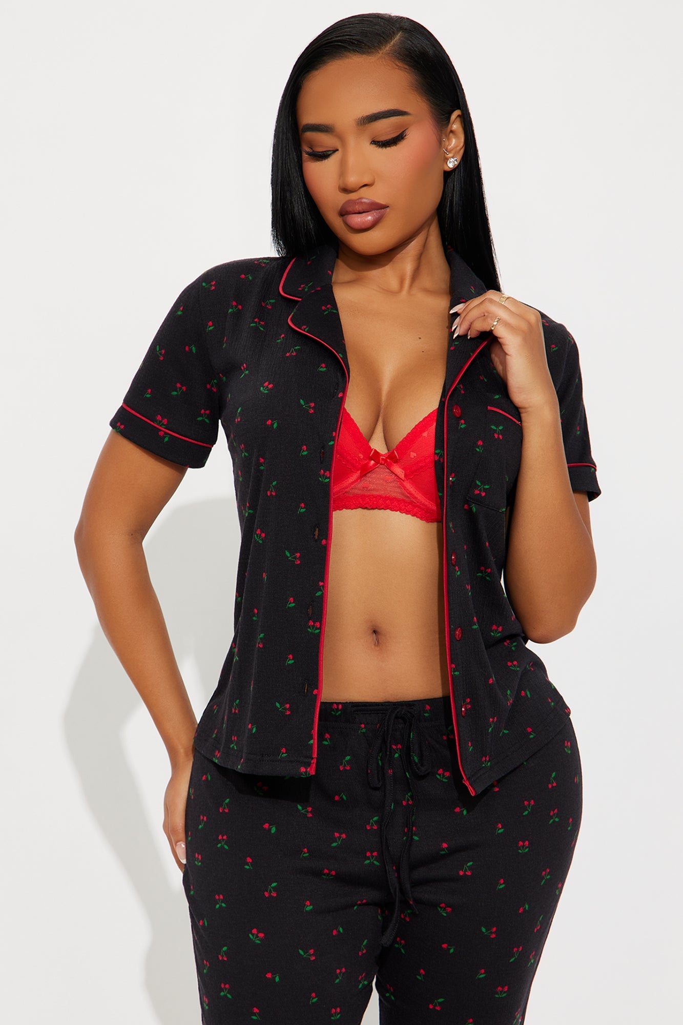 Cherry Cutie PJ Pant Set - Black/combo
