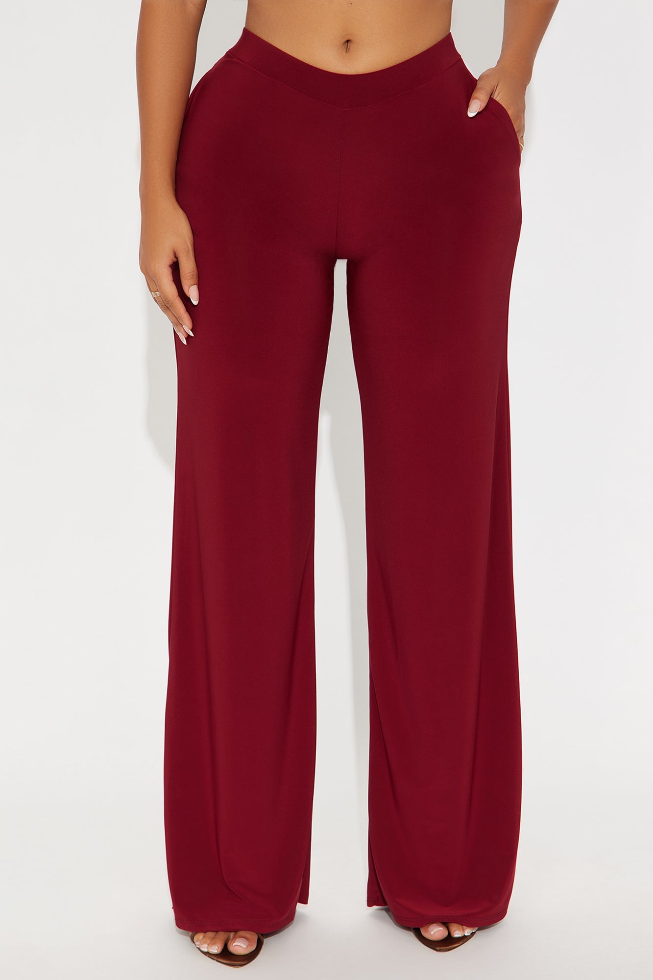 Promise Me Low Rise Wide Leg Travel Pant 33 - Raspberry