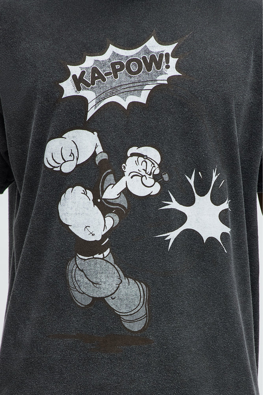 Popeye The Knock-Out Man Short Sleeve Tee - Black Wash