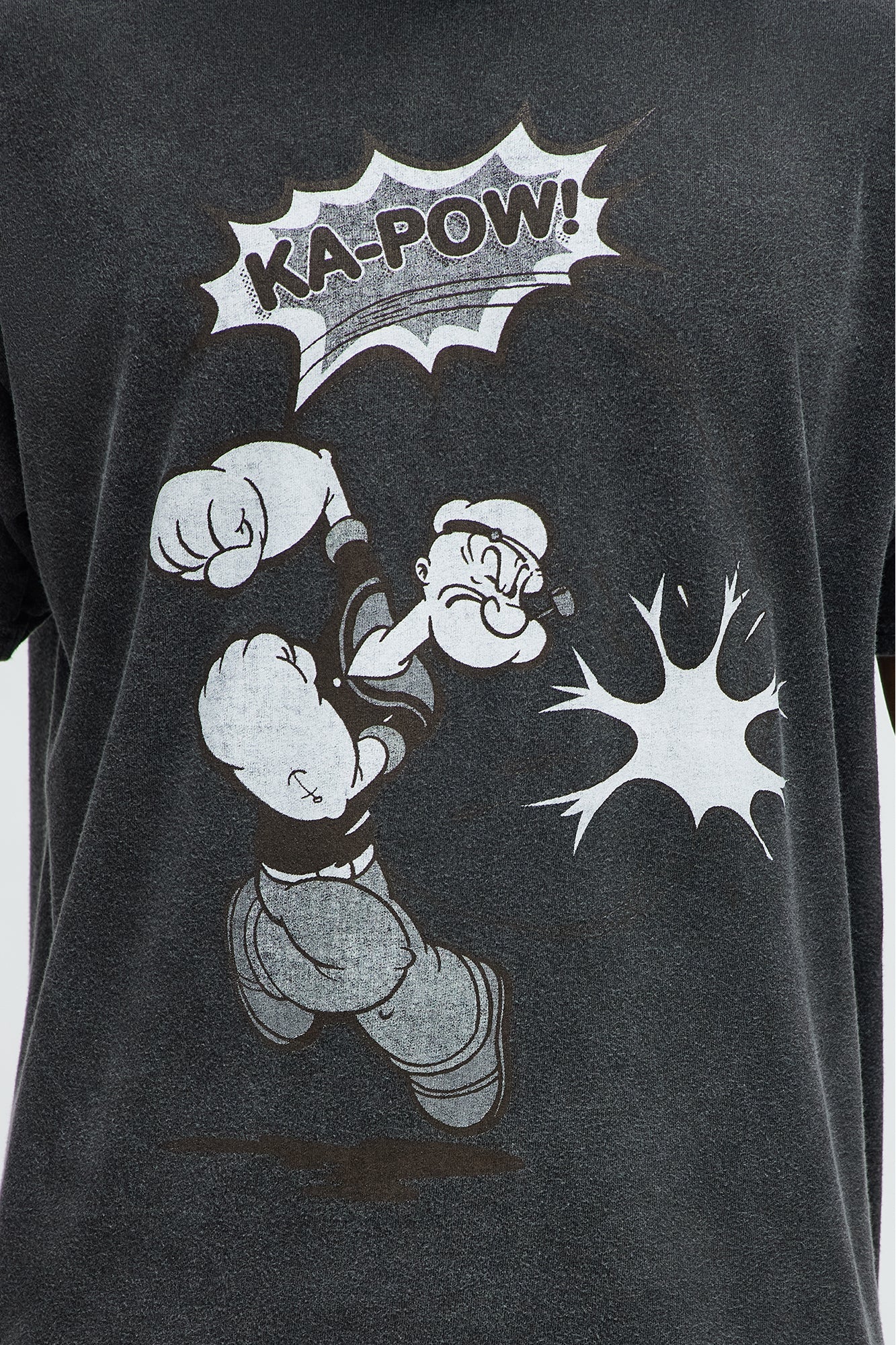 Popeye The Knock-Out Man Short Sleeve Tee - Black Wash