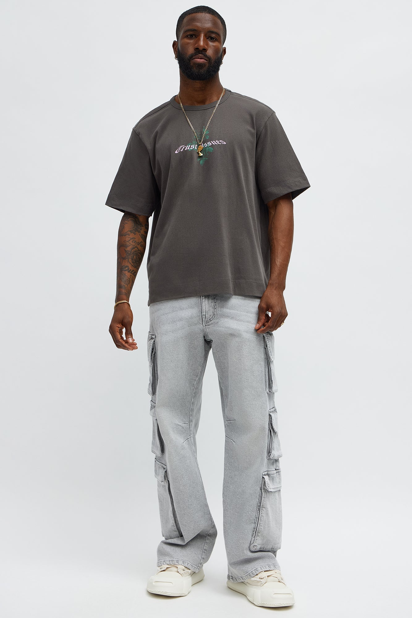 Trust Issues Oversized Short Sleeve Tee - Dark Grey