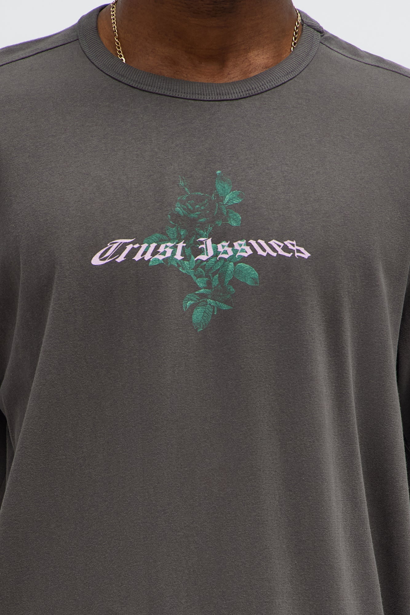 Trust Issues Oversized Short Sleeve Tee - Dark Grey