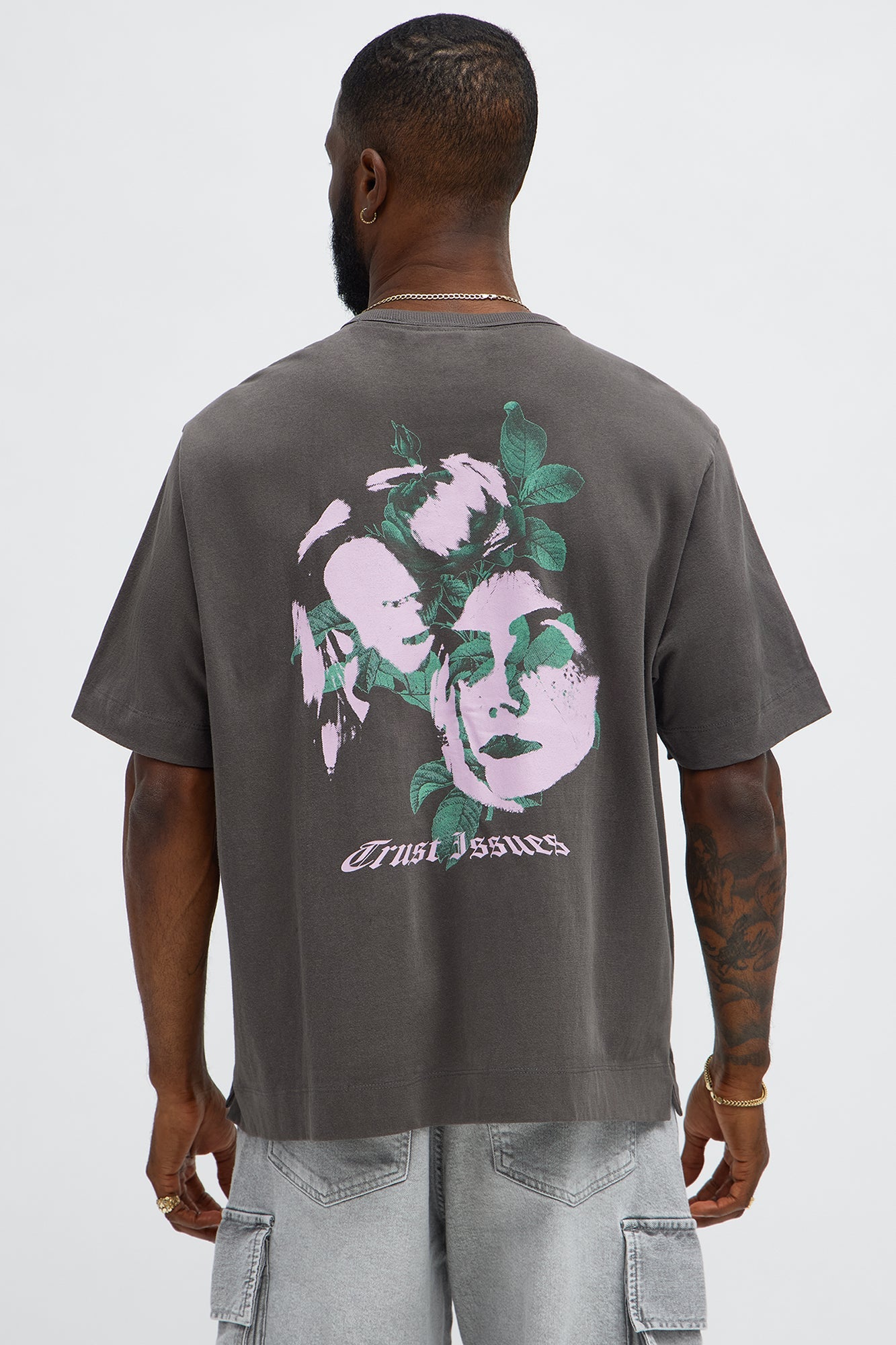 Trust Issues Oversized Short Sleeve Tee - Dark Grey