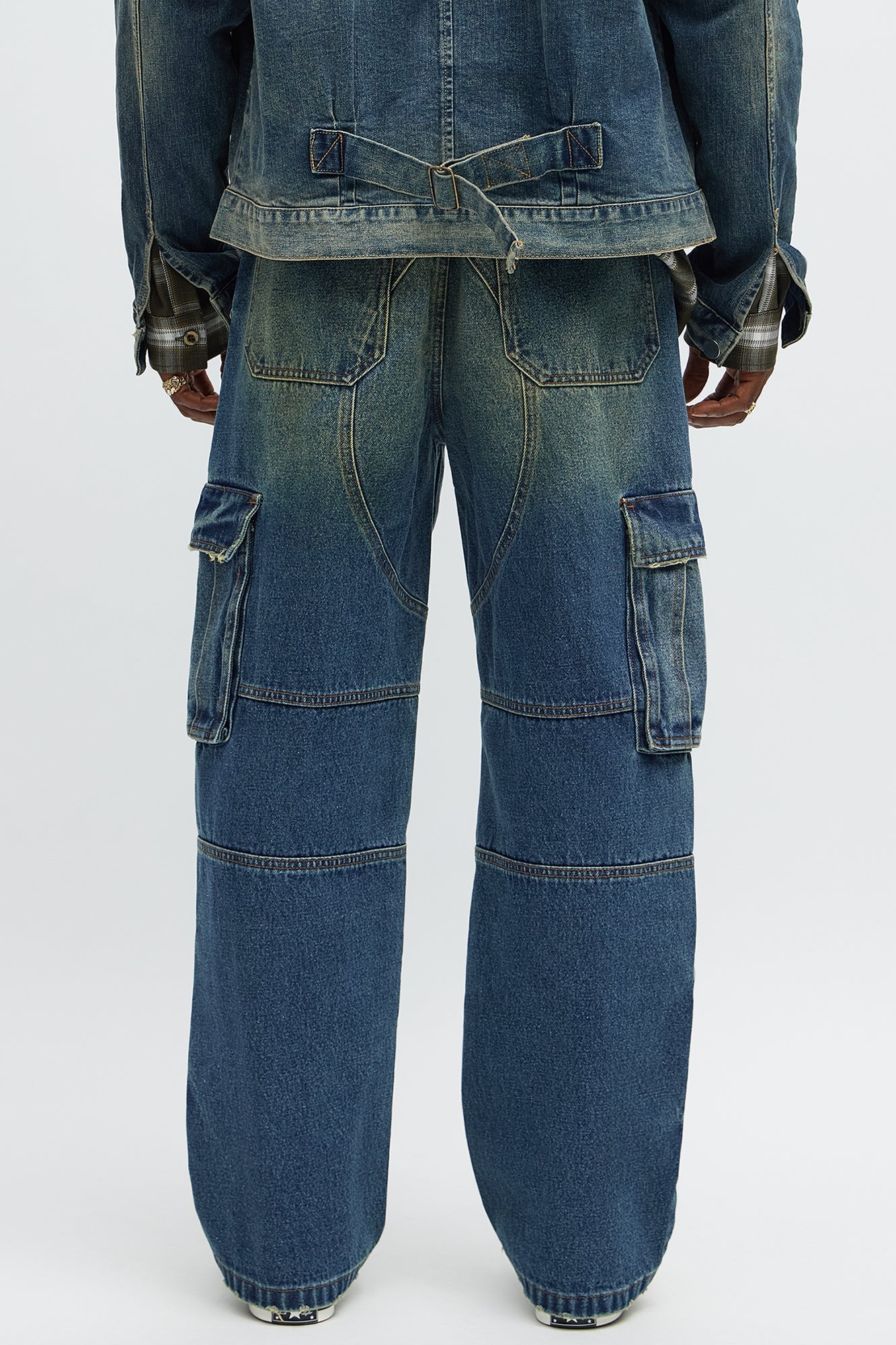 Baggy Got It On Me Carpenter Cargo Jeans - Vintage Blue Wash