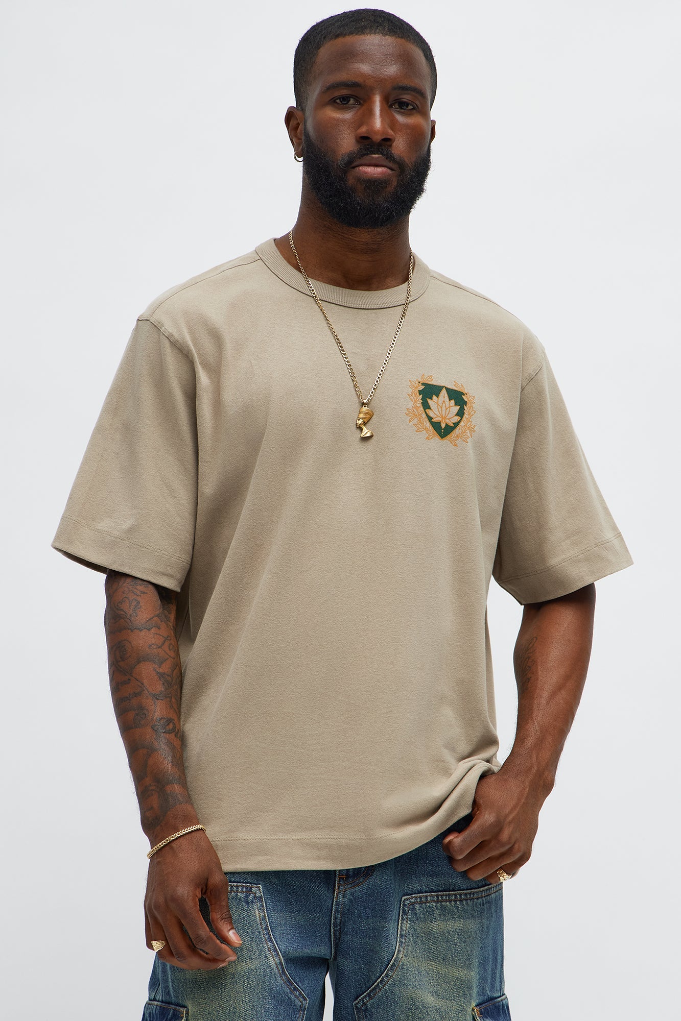Mindfulness Oversized Short Sleeve Tee - Stone