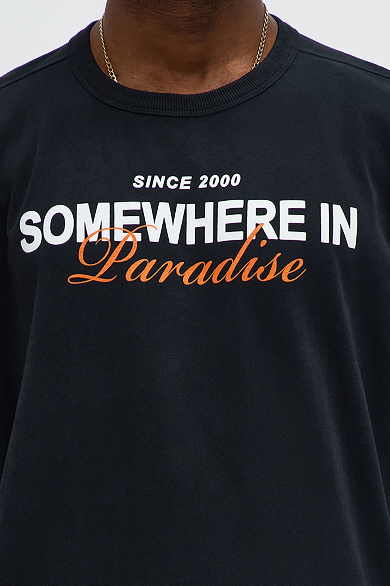 Somewhere In Paradise Oversized Short Sleeve Tee - Black Wash