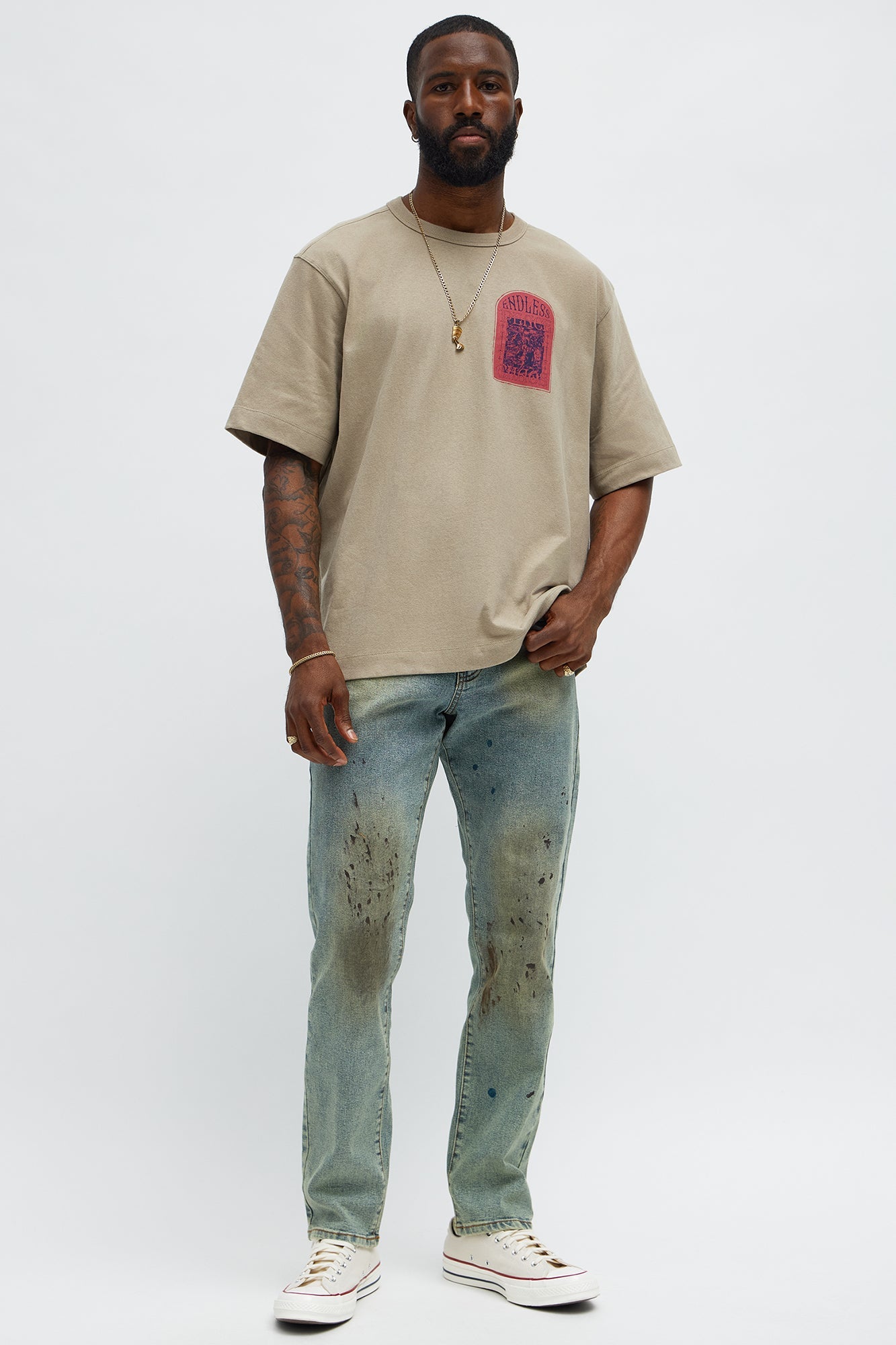 Endless Peace Oversized Short Sleeve Tee - Stone