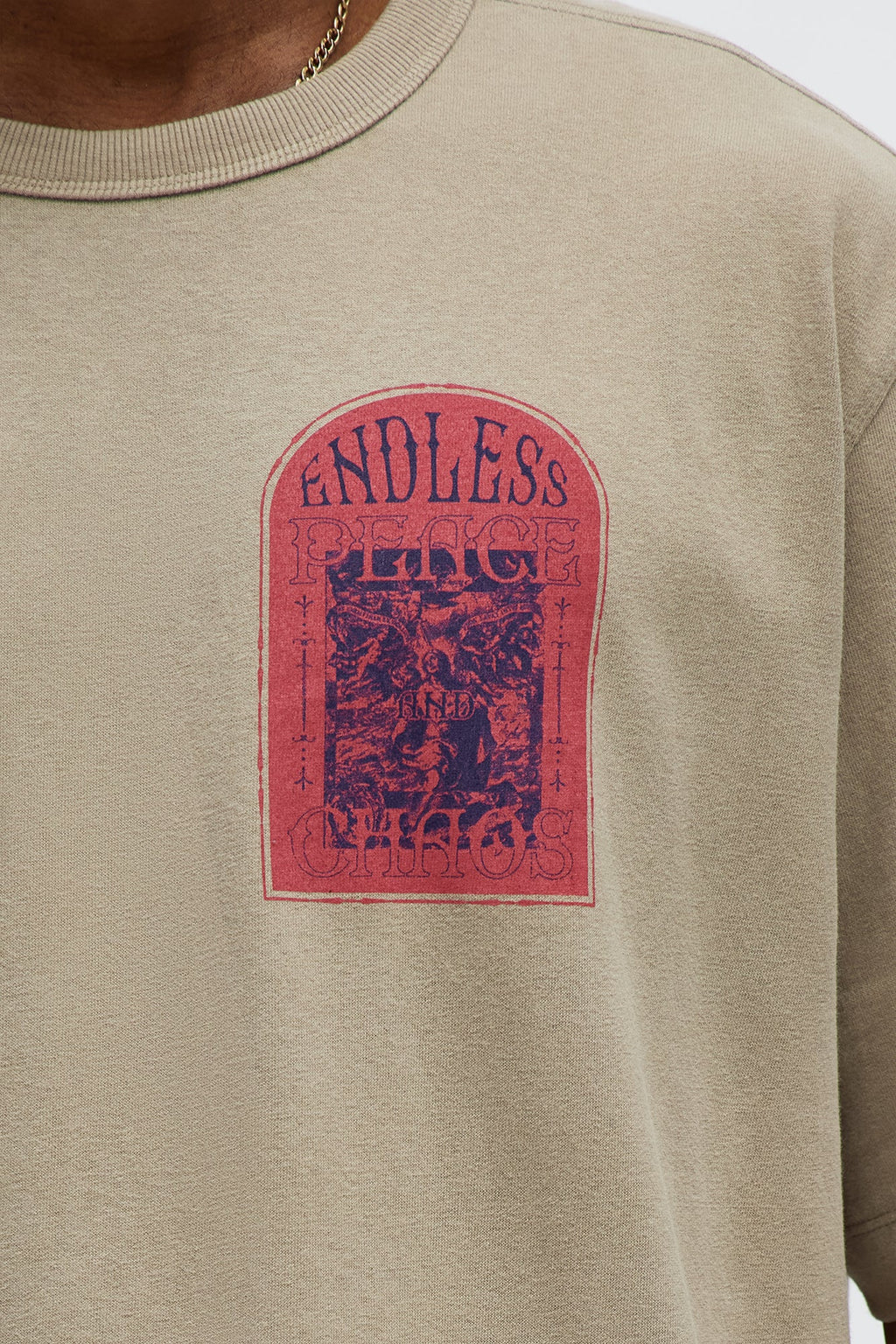 Endless Peace Oversized Short Sleeve Tee - Stone