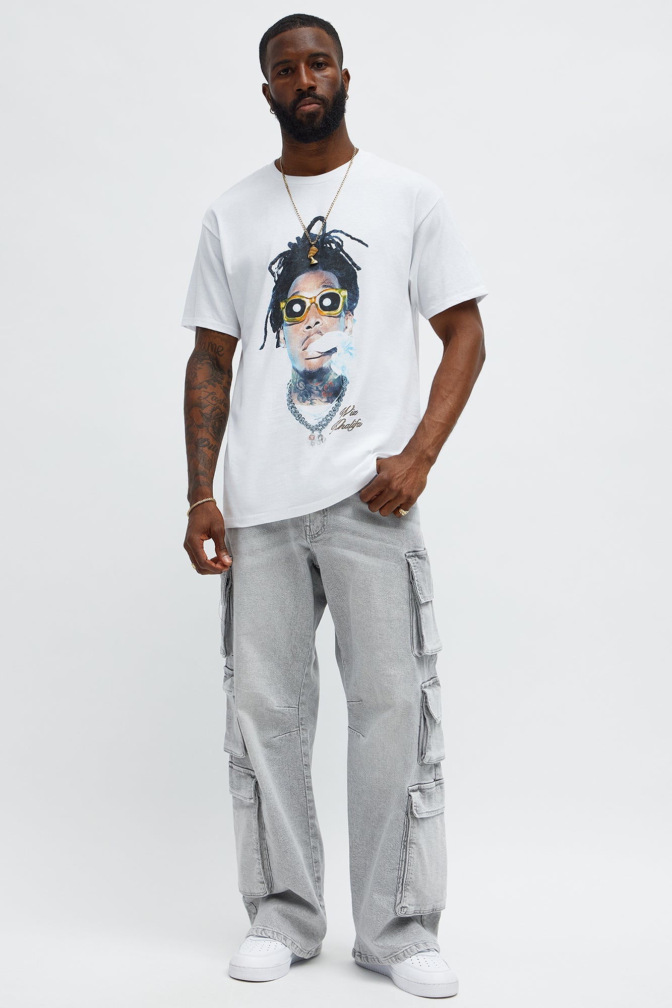 Wiz Khalifa Roll Up Short Sleeve Tee - White