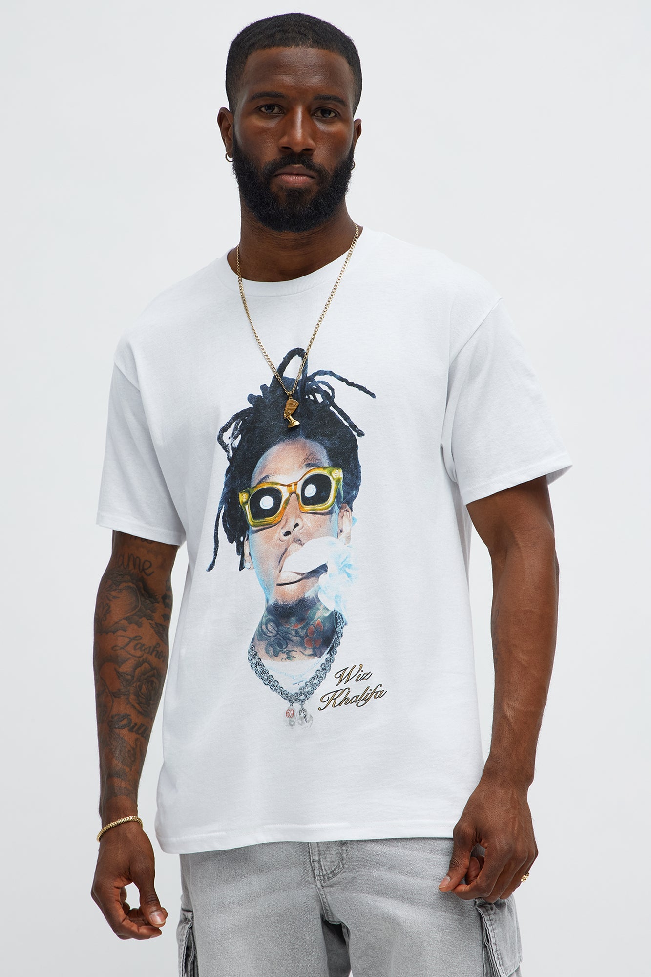 Wiz Khalifa Roll Up Short Sleeve Tee - White